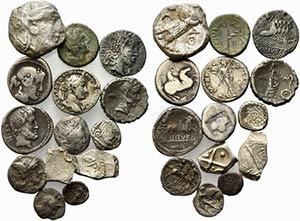 Lot of 14 Celtic, Greek and Roman AR coins, ... 