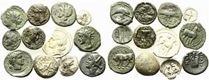Sicily, lot of 12 AR and Æ coins, to be ... 