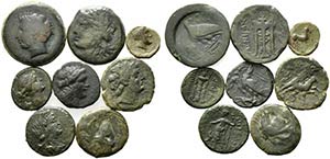 Sicily, lot of 8 Æ coins, to be catalog. ... 