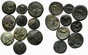 Lot of 10 Greek Æ coins, to be catalog. Lot ... 