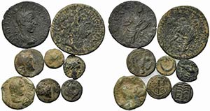 Lot of 8 Greek and Roman Æ coins, to be ... 