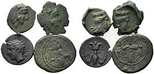 Mixed lot of 4 Æ coins, including Greek and ... 