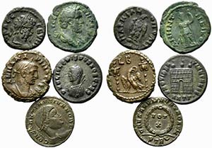 Lot of 5 Roman Provincial and Roman Imperial ... 