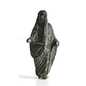 Roman bronze statuette of a velate man, ... 