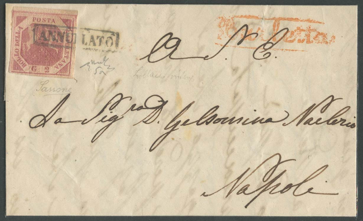 1858, Lettera da Barletta per Napoli ... 