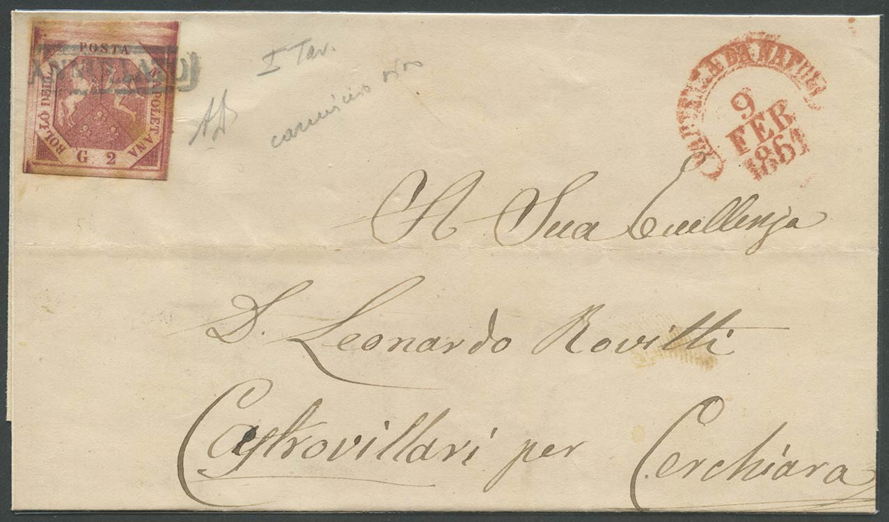 9.2.1861, Lettera da Napoli per ... 