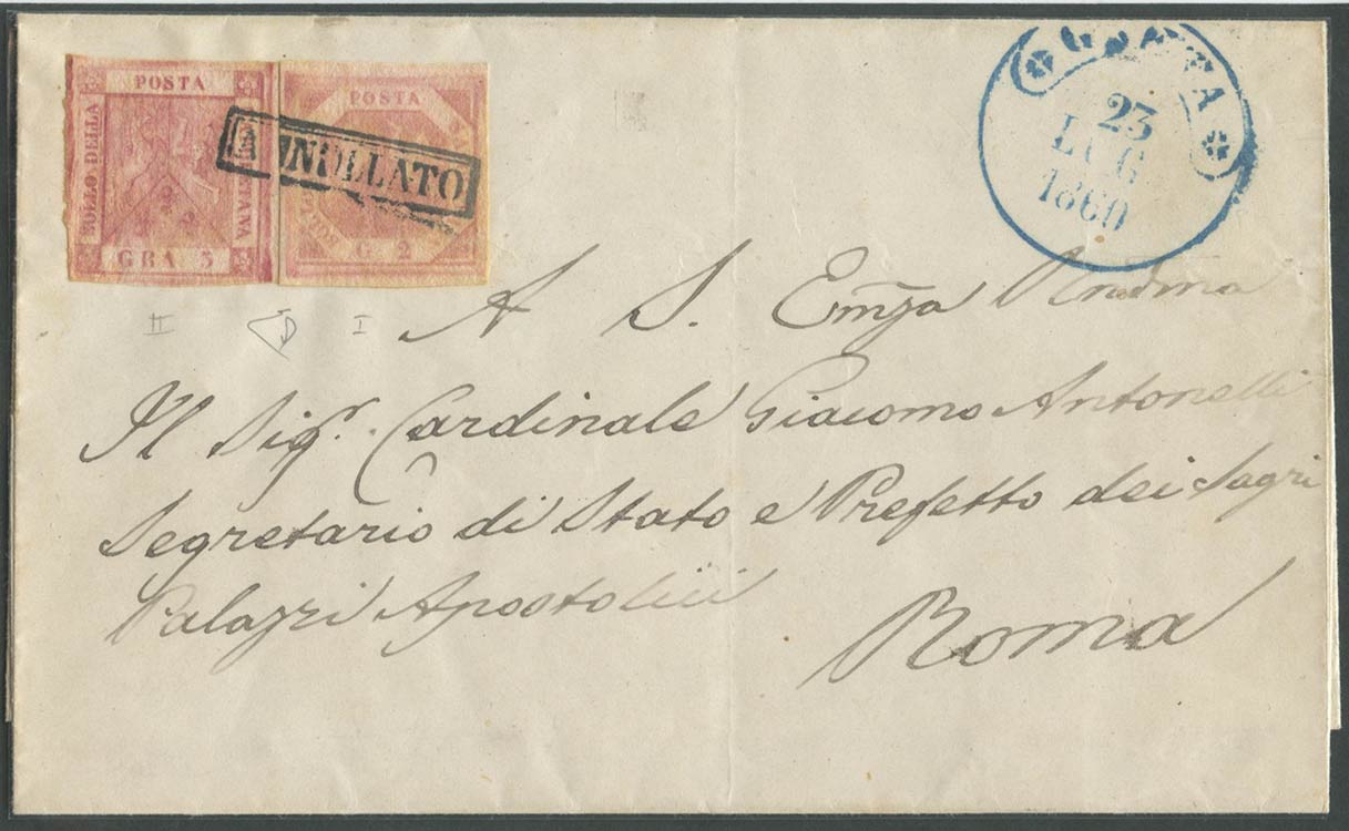 23.7.1860, Lettera da Gaeta per Roma ... 