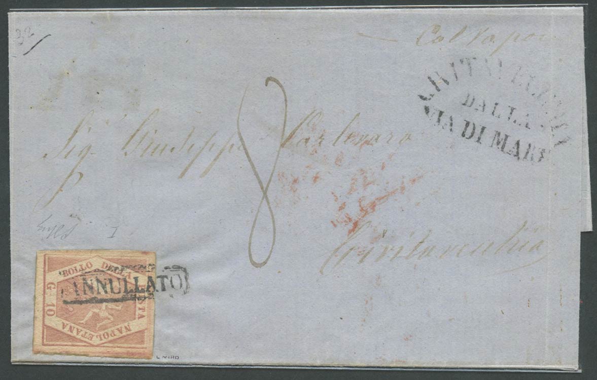 4.3.1859, Lettera Partita da Napoli diretta ... 