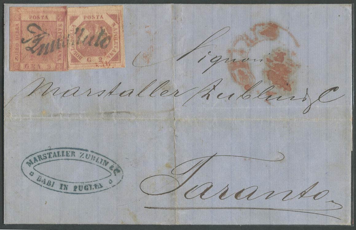 3.9.1860, Lettera da Bari per Taranto ... 