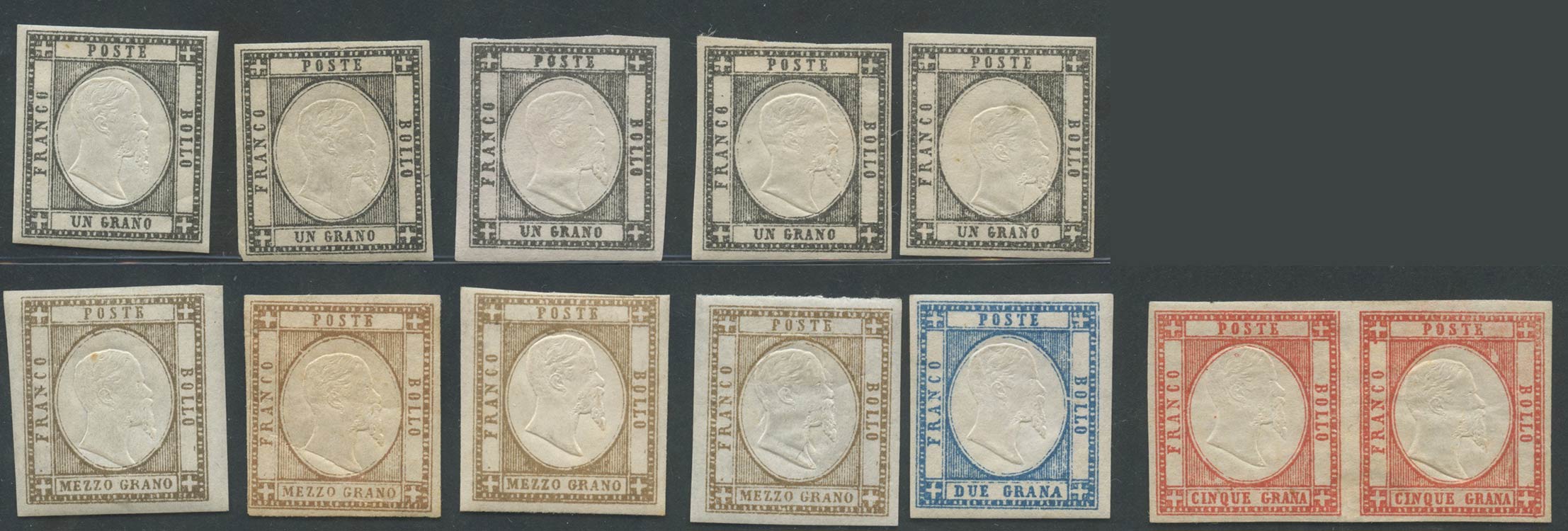 1861, Selezione di francobolli nuovi con ... 