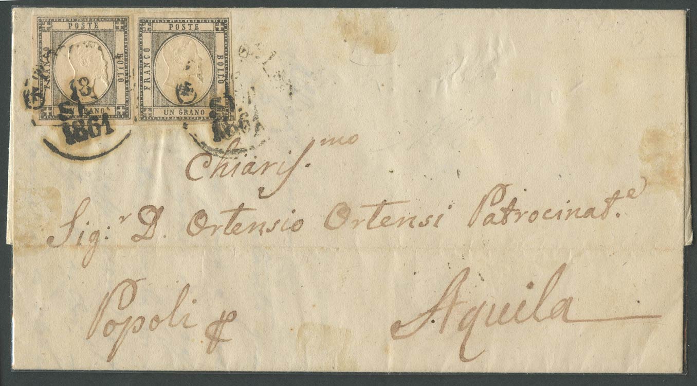 18.9.1861, Lettera da Popoli per lAquila ... 