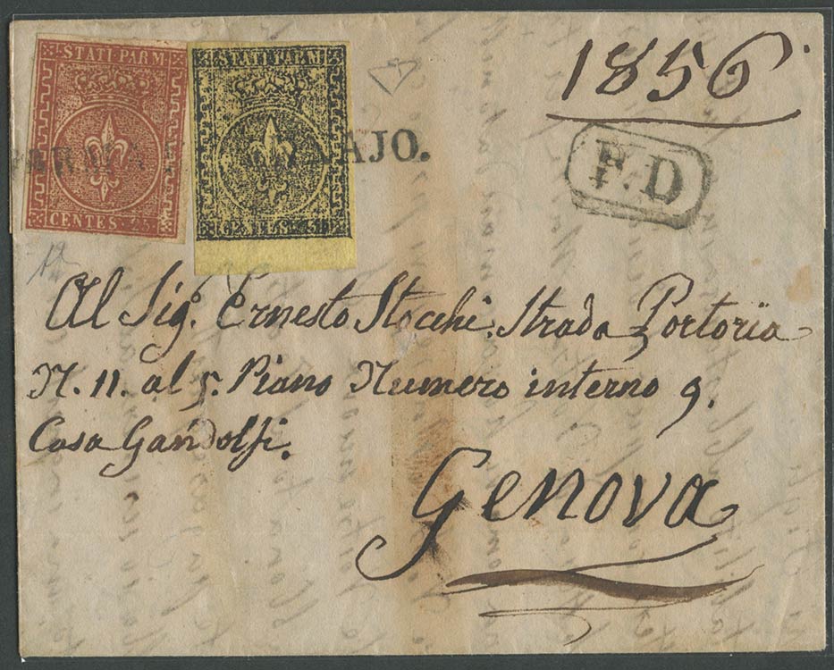 10.05.1856, Lettera da parma per Genova con ... 