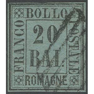 1859, 20b. Grigio Azzurro N.9, usato. (A) ... 