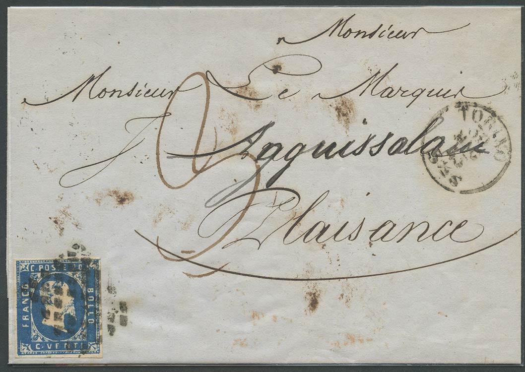 30.05.1853, Lettera da Torino per Piacenza ... 