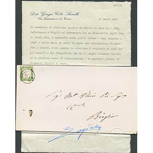 23.1.1858, Lettera da Biella per ... 