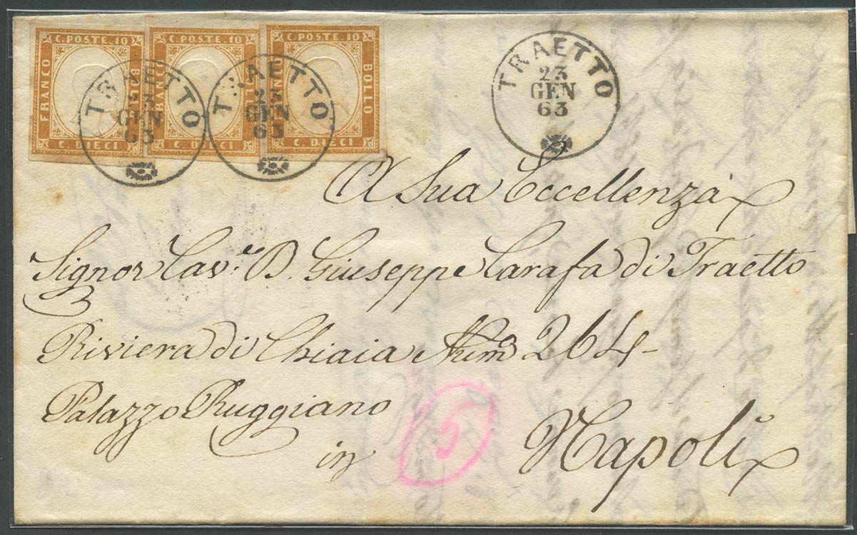 23.1.1863, Lettera spedita da Traetto per ... 
