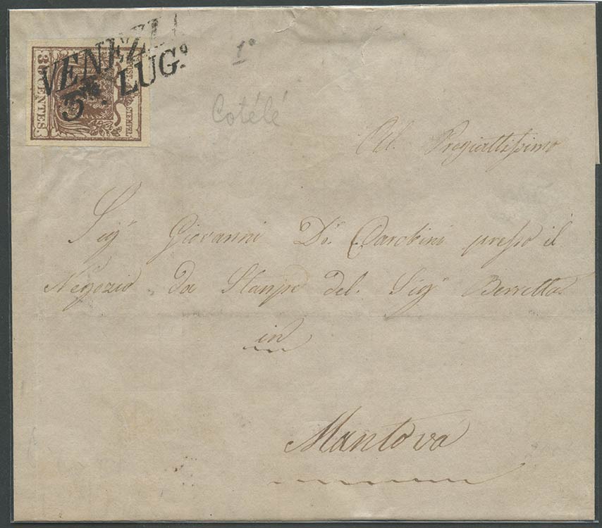 1851, Carta a coste verticali ... 