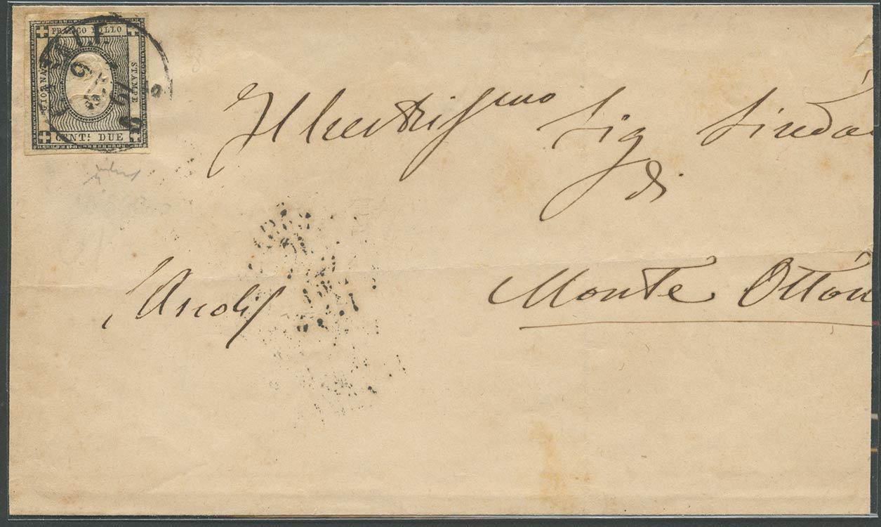 9.1.1861, Lettera da Casale affrancata con ... 