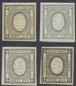 1862, Francobolli per le Sta,pe, 1 e 2c.in ... 