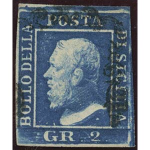1859, 2gr. Azzurro Vivo carta di ... 