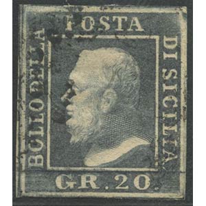1859, 20gr Grigio ArdesiaN.13a ,Usato. (Lux) ... 