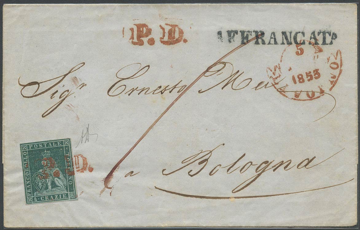 05.09.1853, Lettera da Livorno per Bologna ... 