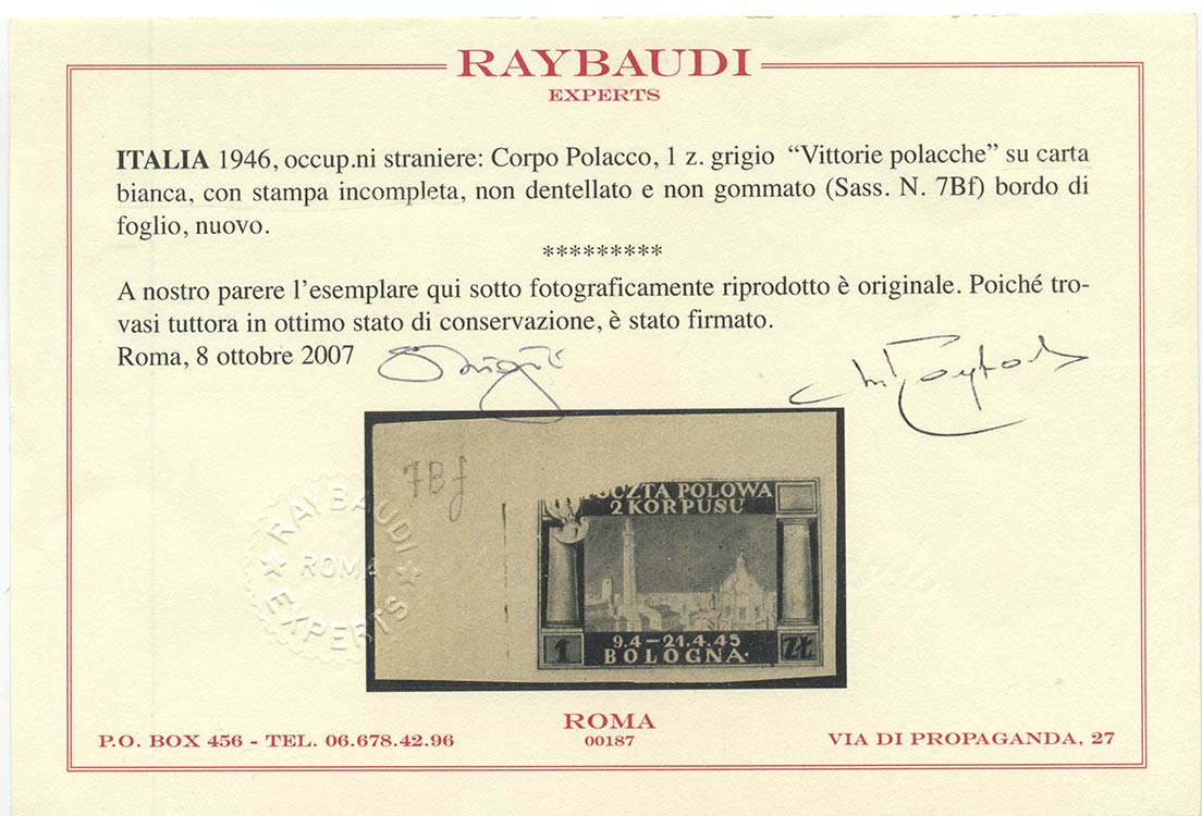 1946, Corpo Polacco. 1z. Grigio ... 