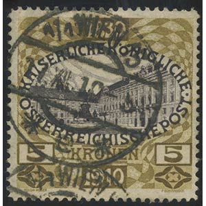 1910, 5kr. N.134, usato.