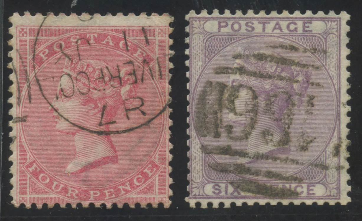 1854, N.18 e 19 usati.