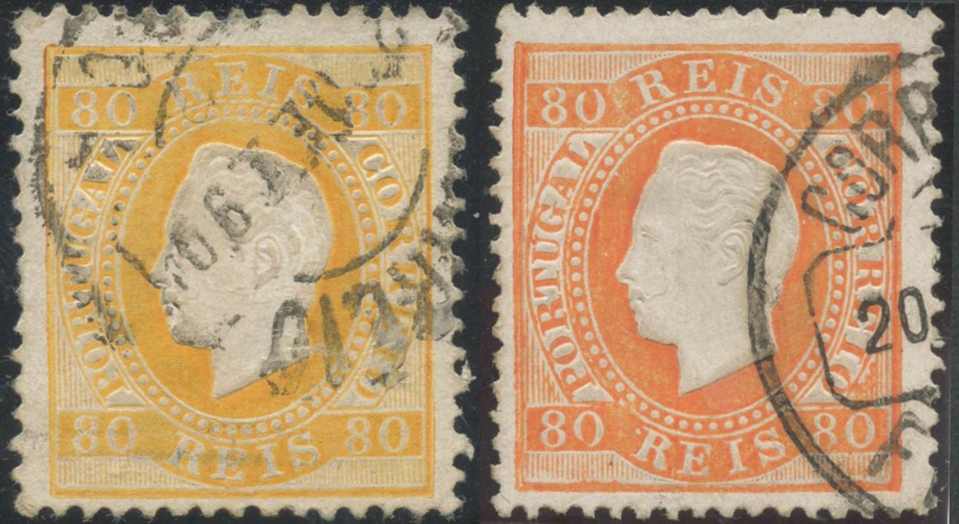 1870, 80r. N.43A e 43B, usati.