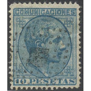 1878, 10p. Azzurro N.182, usato. (A) (500)