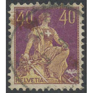 1908, 40c. Viola e Giallo Ocra N.123A
