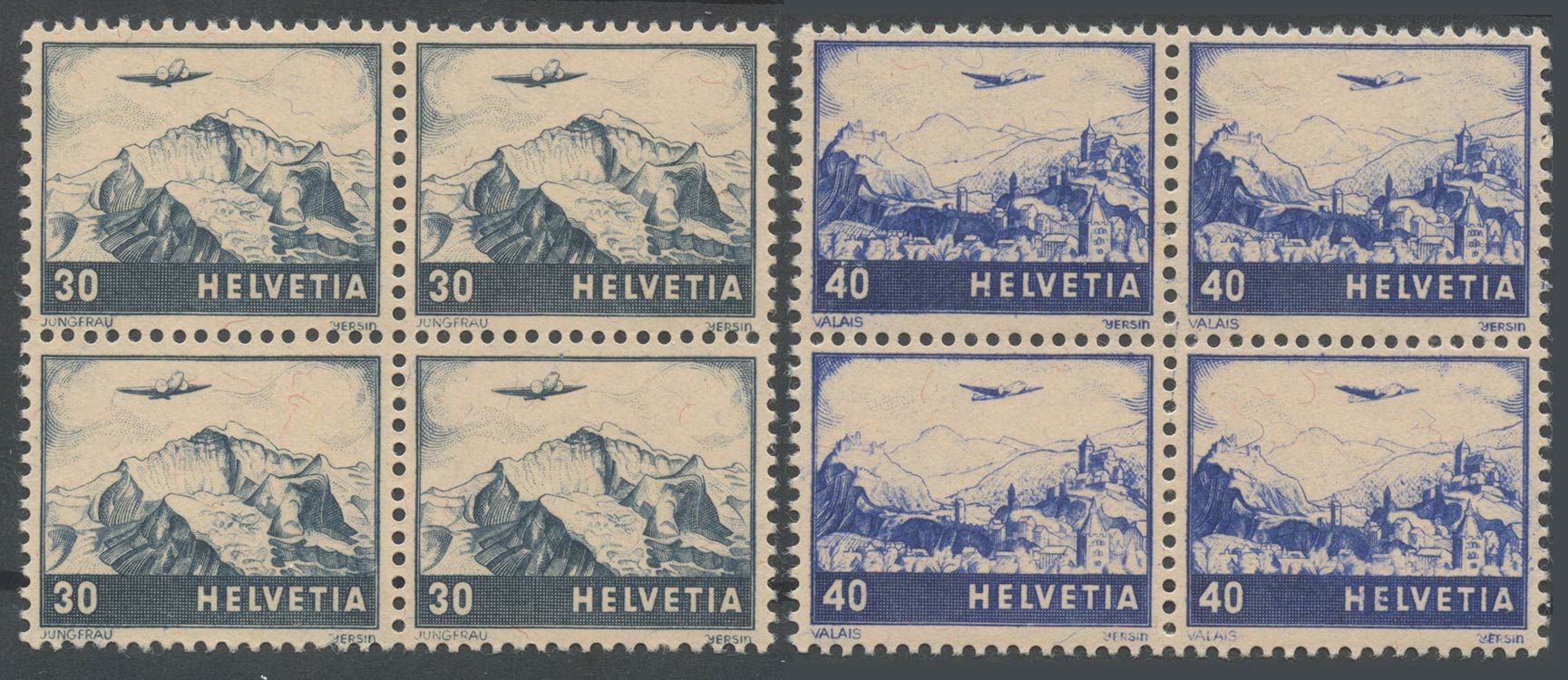 1948, Vedute serie di posta Aerea N.A42/A43 ... 
