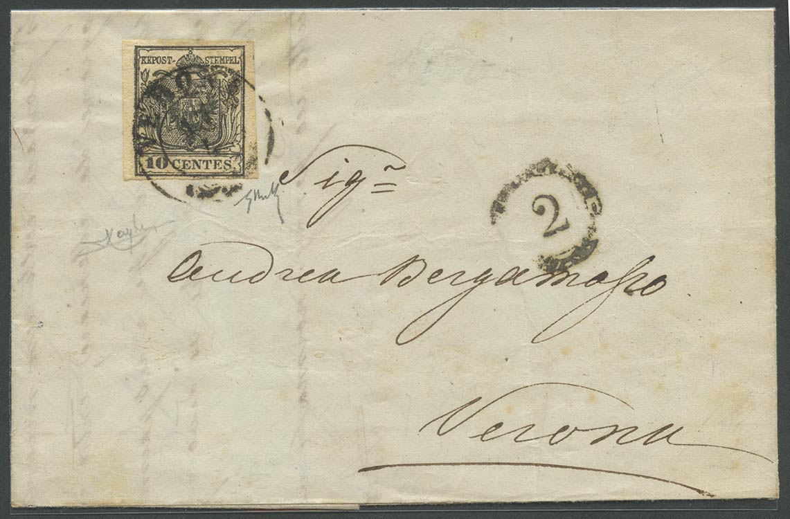 17.4.1855, Lettera da Verona per Città ... 