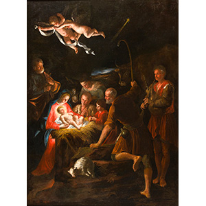 CARAVVAGGESQUE PAINTER  Adoration of the ... 