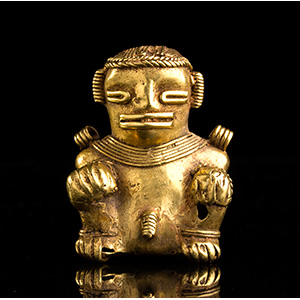 Idolo precolombiano in forma di guerriero ... 