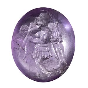 A roman amethyst intaglio. Two soldiers.2nd ... 