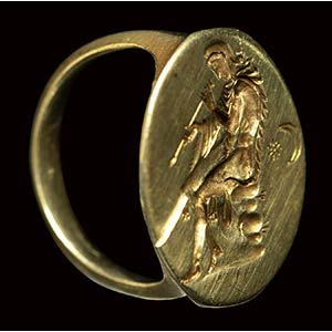 A fine electrum greek ring.  Paris ... 