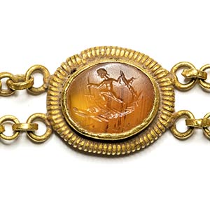 A roman gold bracelet with six ... 