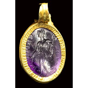 A roman gold pendant set with a gnostic ... 