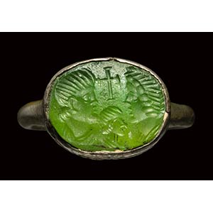 A Late Roman - Early Christian green glass ... 