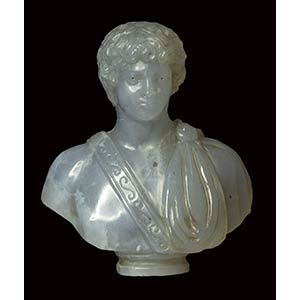 A postclassical chalcedony bust of young ... 