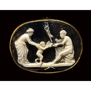 A late renaissance agate cameo set in a gold ... 
