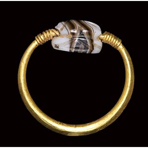 An etruscan banded agate engraved ... 