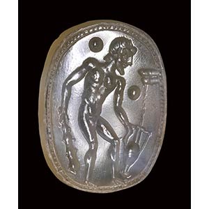 An etruscan chalcedony intaglio. ... 