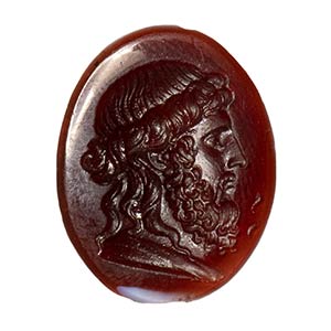 A glass paste impression.  Aesclepius.19th ... 