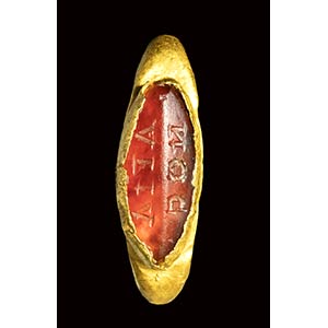 A late roman gold signet ring set with a ... 