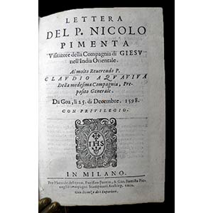 NICOLAUS PIMENTA (1546 - 1614)Lettera del p. ... 