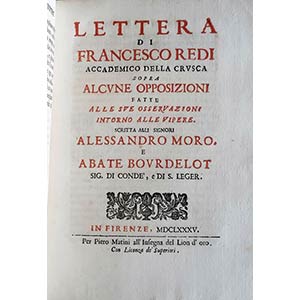 francesco Redi (1626-1697)Osservazioni ... 