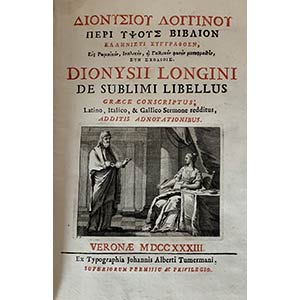 DIONISIO LONGINODe Sublimi Libellus, Verona ... 